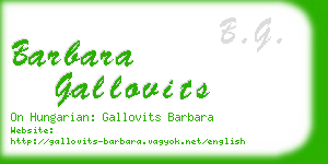 barbara gallovits business card